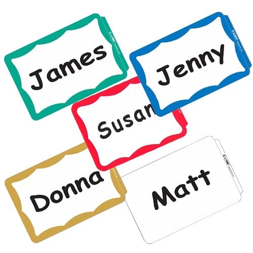 C-Line Pressure Sensitive Peel & Stick Name Badges - 100/BX
