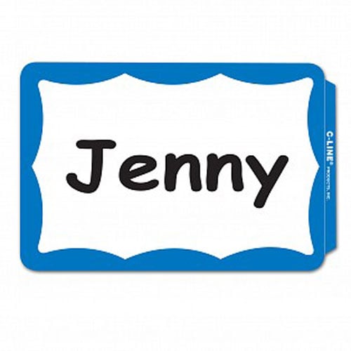 C-Line Pressure Sensitive Peel & Stick Name Badges - 100/BX