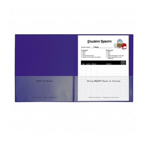 C-Line Purple Classroom Connector School-To-Home Two-Pocket Folder 25pk - CLI-32009