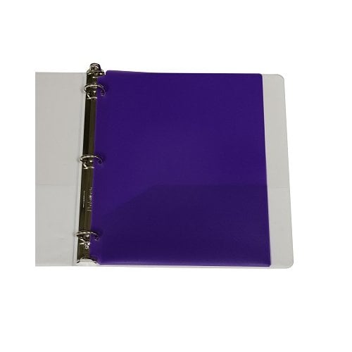 C-Line Purple Two-Pocket Heavyweight Poly Portfolio Folder with Three-Hole Punch 25pk