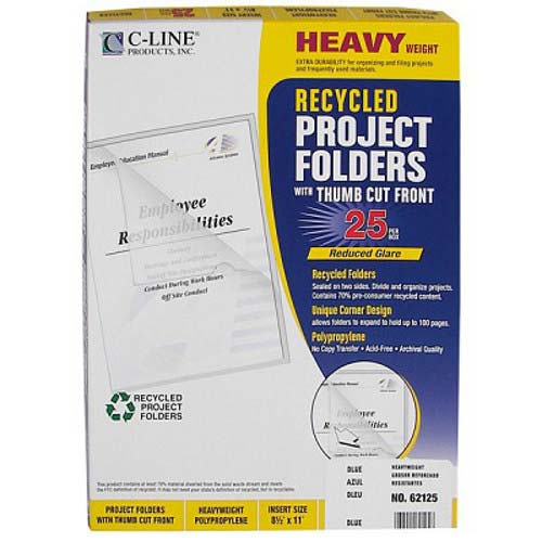 C-Line Recycled Project Folders - 25/BX