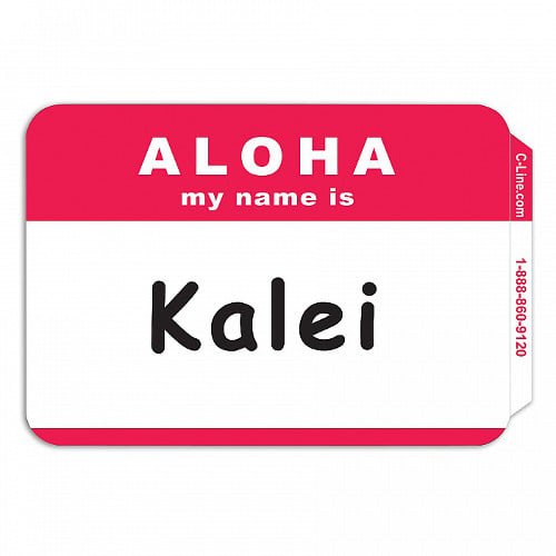 C-Line Red Aloha Pressure Sensitive Badges 100pk - CLI-92254