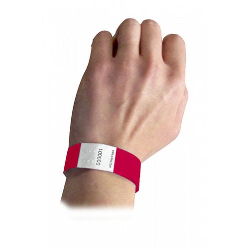 C-Line Red DuPont Tyvek Security Wristbands 100pk - CLI-89104