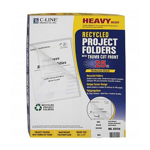 C-Line Tear-Resistant Red Recycled Project Folders - 25/BX