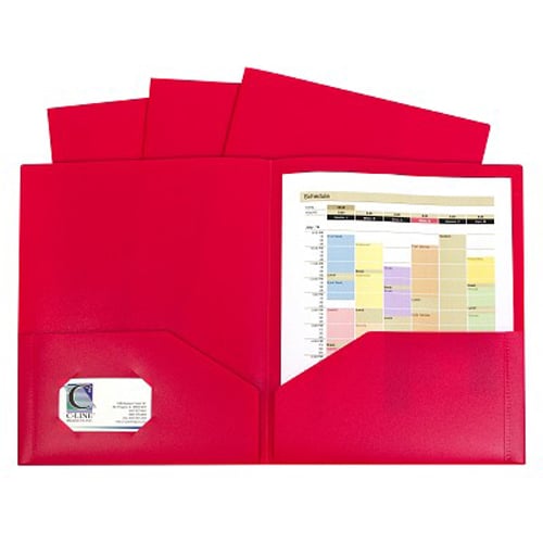C-Line Red Two-Pocket Heavyweight Poly Portfolio 10pk - CLI-32954 (Discontinued)