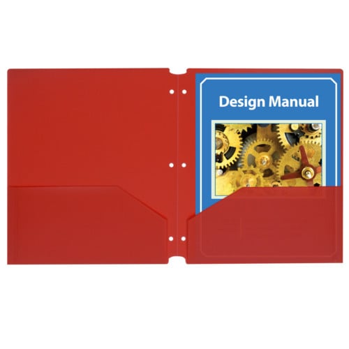 C-Line Red Two-Pocket Poly Portfolio Folder with Three-Hole Punch 25pk - CLI-32934