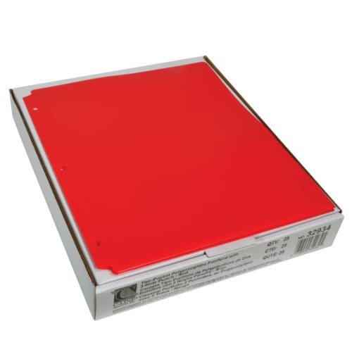 C-Line Red Two-Pocket Poly Portfolio Folder with Three-Hole Punch 25pk - CLI-32934