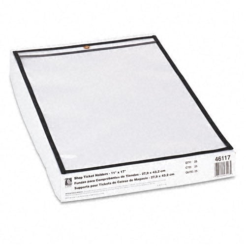 C-Line Reinforced Edge 11" x 17" Shop Ticket Holders 25pk - CLI-46117