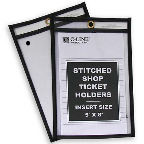 C-Line Reinforced Edge 5" x 8" Shop Ticket Holders 25pk - CLI-46058