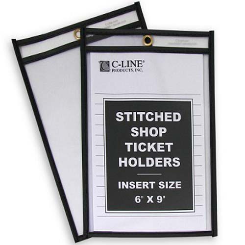 C-Line Reinforced Edge 6" x 9" Shop Ticket Holders 25pk - CLI-46069
