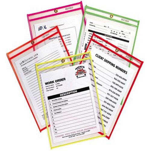 C-Line Reinforced Neon Stitched 9" x 12" Ticket Holders 10pk - CLI-43920 - Clearance Sale