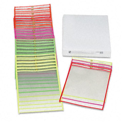 C-Line Reinforced Neon Stitched 9" x 12" Ticket Holders 25pk - CLI-43910 - Clearance Sale