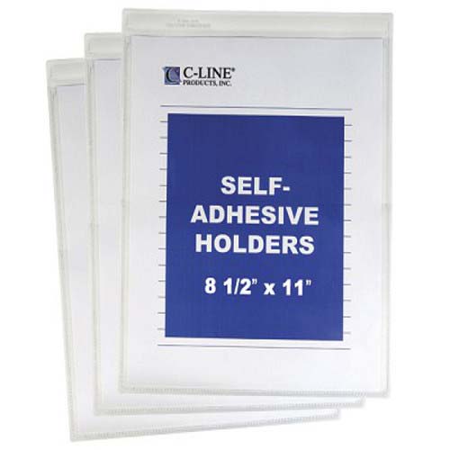C-Line Self Adhesive 8.5" x 11" Clear Heavy Vinyl Back Holders 50pk - CLI-70911