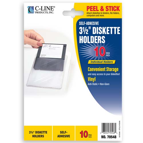 C-Line Self-Adhesive Diskette Holders - 10/PK