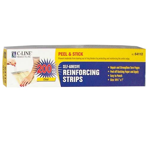 C-Line Self-Adhesive Reinforcing Strips 200pk - CLI-64112