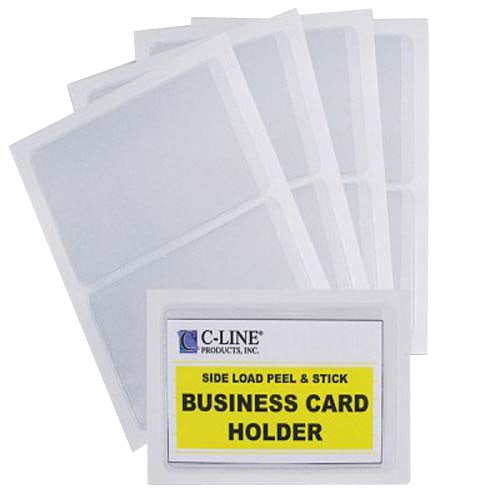 C-Line Side Load Peel & Stick Business Card Holders 10pk - CLI-70238