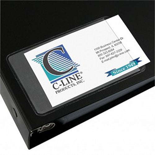 C-Line Side Load Peel & Stick Business Card Holders 10pk - CLI-70238