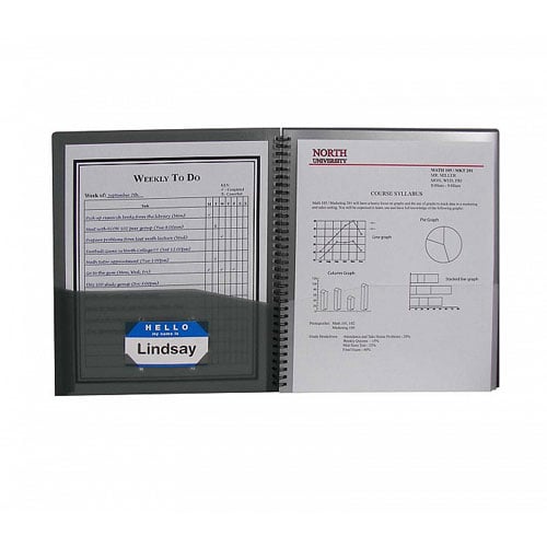 C-Line Smoke 8-Pocket Spiral-Bound Poly Portfolio 1pk - CLI-33081