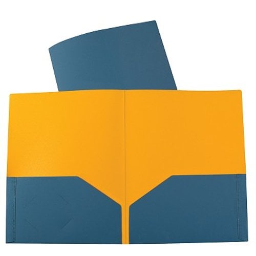 C-Line Steel Blue/Amber Orange Two-Tone Two-Pocket Super Heavyweight Poly Portfolio 6pk - CLI-34725