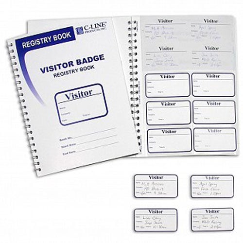 C-Line Times Up! Self-Expiring Visitor Badges with Registry Log 150/book - CLI-97009