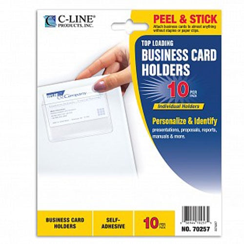 C-Line Top Load Self-Adhesive Business Card Holders 10pk - CLI-70257