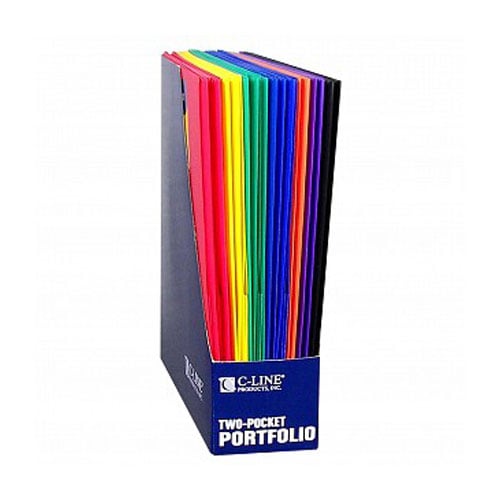 C-Line Two-Pocket Heavyweight Poly Primary Colors Portfolio 36pk - CLI-33950 - Clearance Sale