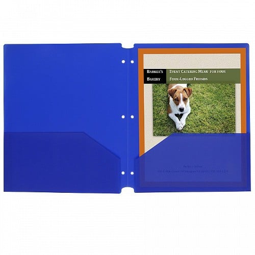 C-Line Two-Pocket Poly Portfolio Folders with Three-Hole Punch