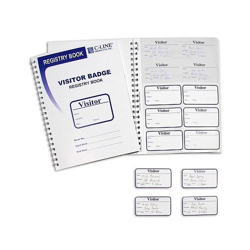 C-Line Visitor Badges with Registry Log 150/book - CLI-97030 - Clearance Sale