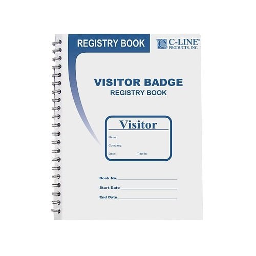 C-Line Visitor Badges with Registry Log 150/book - CLI-97030 - Clearance Sale