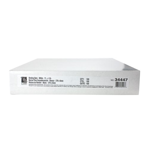 C-Line White 1/4" Slide-'n-Grip Binding Bars 100pk - CLI-34447