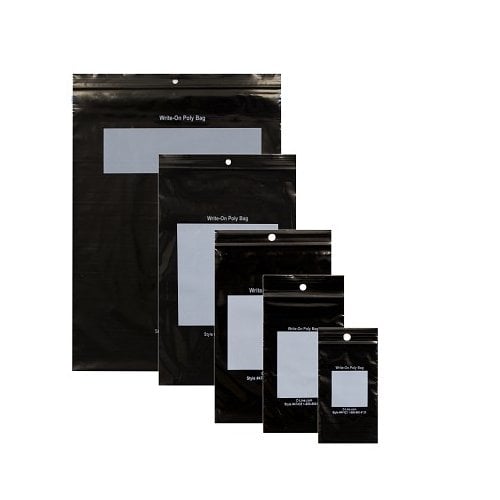 C-line Write-On Reclosable Black PolyBags