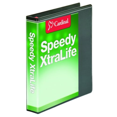 Cardinal 1.5" Black Speedy XtraLife Non-Stick Locking Slant-D Ring Binder - 12pk