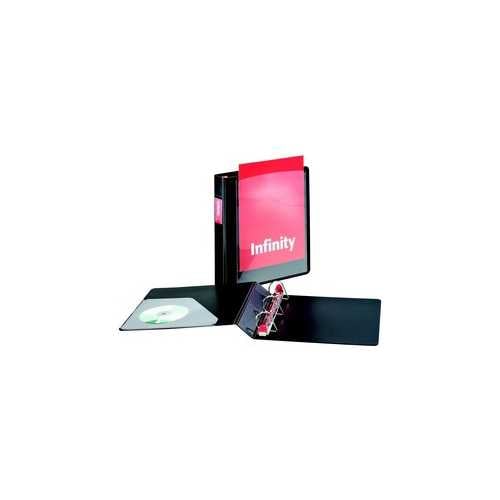 Cardinal 1.5" Black Infinity ClearVue Locking Slant-D Binder - 12pk