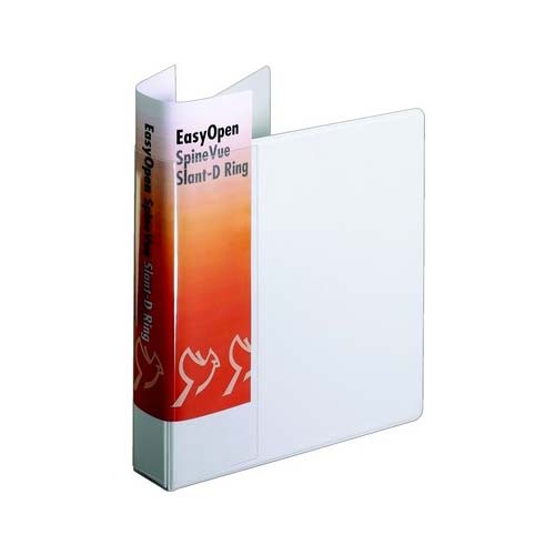 Cardinal 1.5" White EasyOpen SpineVue Locking Slant-D Binder - 12pk