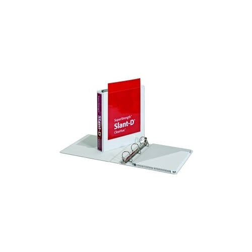 Cardinal 1.5" White SuperStrength ClearVue Slant-D Ring Binder 12pk - CRD-10400V3