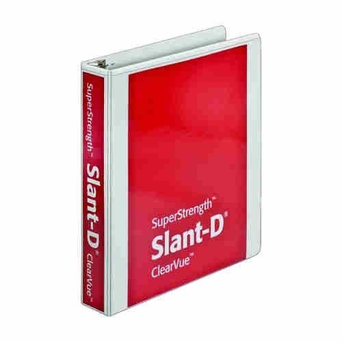 Cardinal 1.5" White SuperStrength ClearVue Slant-D Ring Binder 12pk - CRD-10400V3