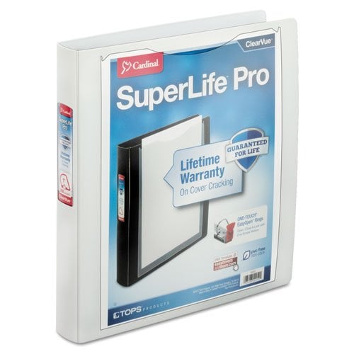 Cardinal 1.5" White SuperLife Pro EasyOpen ClearVue  Locking Slant-D Ring Binder 12pk - CRD-54662