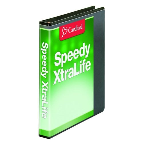 Cardinal 1" Black Speedy XtraLife Non-Stick Locking Slant-D Ring Binder - 12pk