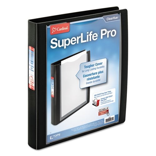 Cardinal 1" Black SuperLife Pro EasyOpen ClearVue Locking Slant-D Ring Binder 12pk - CRD-54651