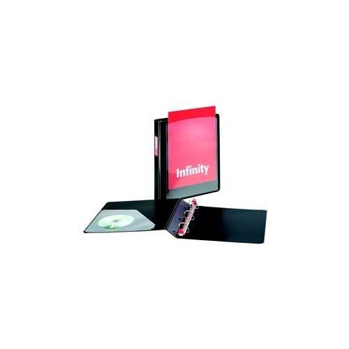 Cardinal 1" Black Infinity ClearVue Locking Slant-D Ring Binder - 12pk
