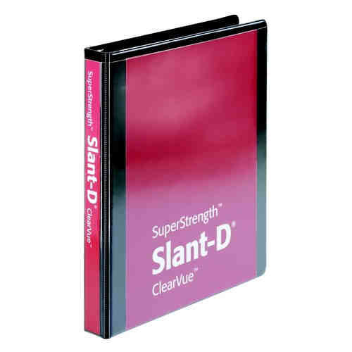 Cardinal 1" Black SuperStrength ClearVue Locking Slant D-Ring Binder - 12/PK