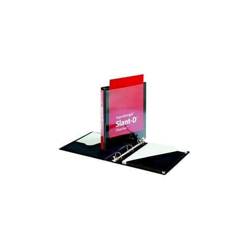 Cardinal 1" Black SuperStrength ClearVue Locking Slant D-Ring Binder - 12/PK