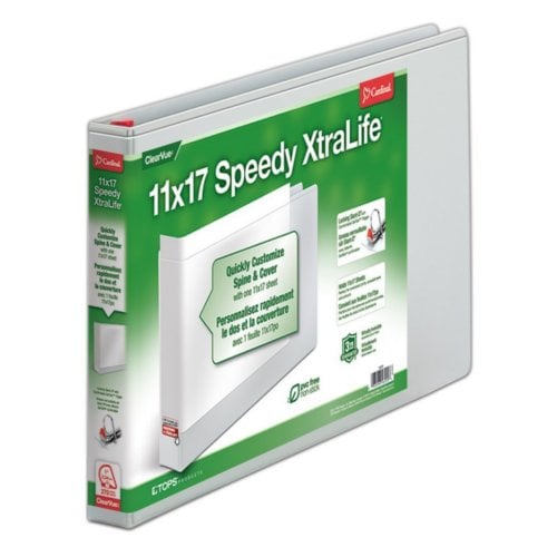 Cardinal 1" White 11" x 17" Speedy XtraLife Non-Stick Locking Slant-D Ring Binder 6pk - CRD-56200