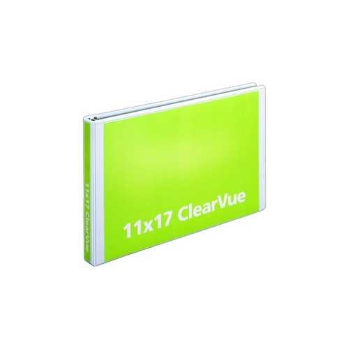 Cardinal 1" White 11" x 17" Tabloid ClearVue Slant-D Ring Binder 6pk - CRD-22112V3