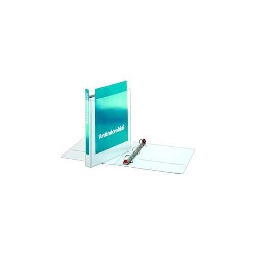 Cardinal 1" White Antimicrobial ClearVue Locking Slant-D Binder 12pk - CRD-32100