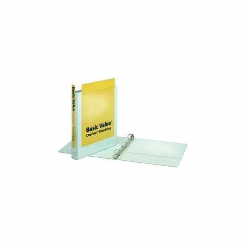 Cardinal 1" White BasicValue ClearVue Round Ring Binder - 12pk