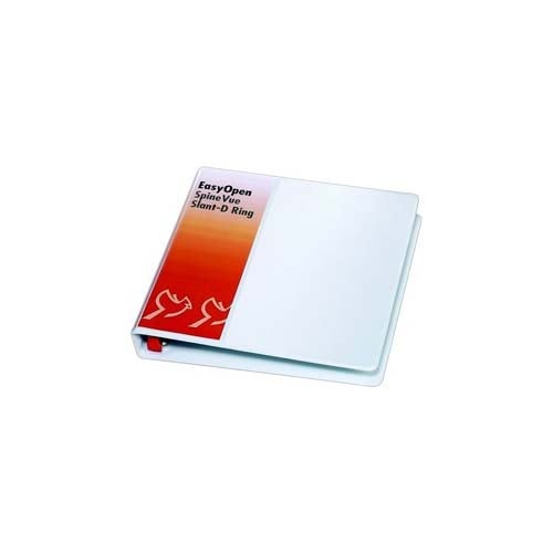 Cardinal 1" White EasyOpen SpineVue Locking Slant-D Ring Binder - 12pk