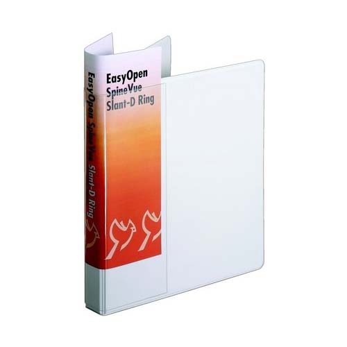 Cardinal 1" White EasyOpen SpineVue Locking Slant-D Ring Binder - 12pk
