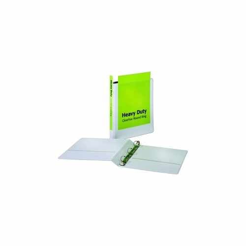 Cardinal 1" White HeavyDuty ClearVue Round Ring Binder - 12pk