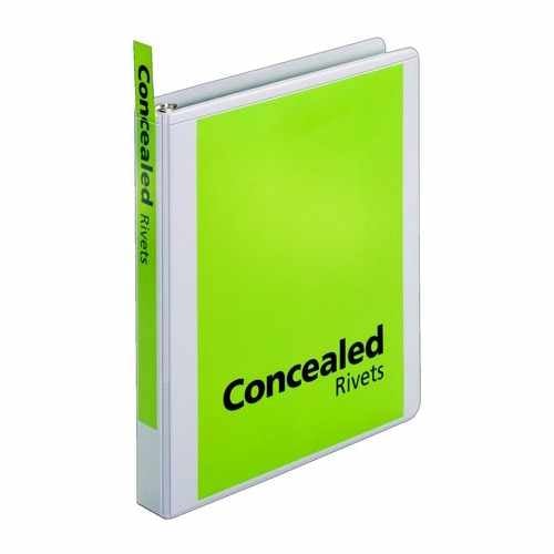 Cardinal 1" White ProVue Concealed Rivet Round Ring Binder 12pk - CRD-31300